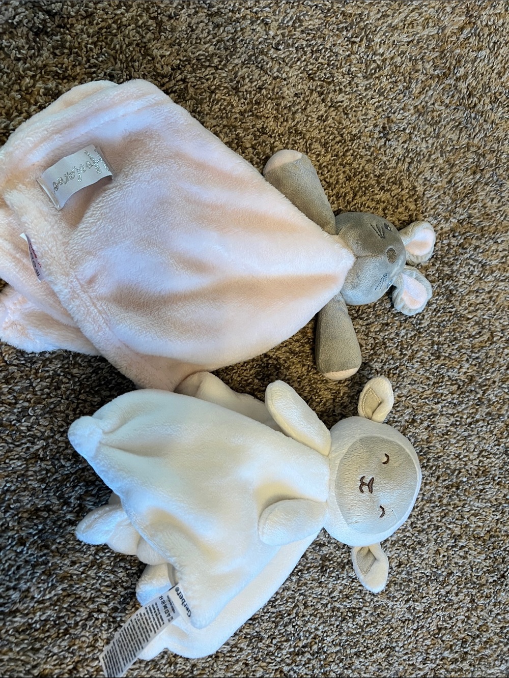 Plush Lamb Security Blanket Loveys - Pink & White